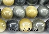 CTE2372 15 inches 6mm round AB-color golden & blue tiger eye beads