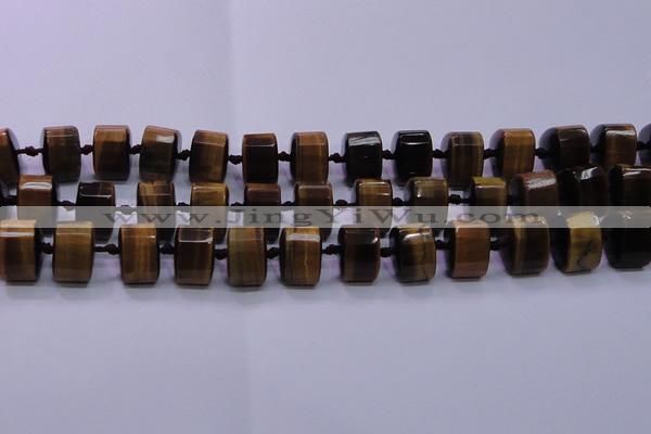CTE340 11*15*15mm faceted triangle yellow tiger eye beads