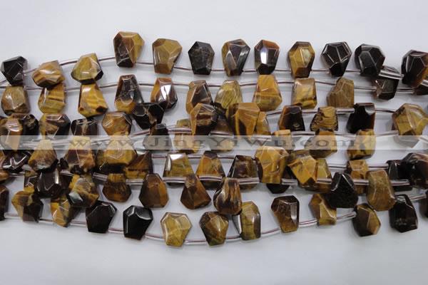 CTE409 Top-drilled 13*14mm faceted trapezoid yellow tiger eye beads