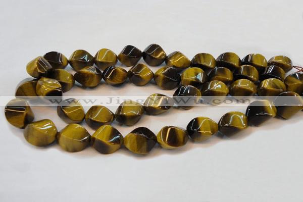 CTE620 15.5 inches 13*18mm twisted rice yellow tiger eye beads wholesale
