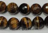 CTE756 15.5 inches 16mm faceted round yellow tiger eye beads wholesale