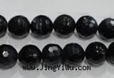 CTE923 15.5 inches 10mm faceted round silver tiger eye beads