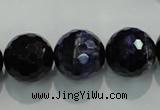 CTE937 15.5 inches 18mm faceted round dyed blue tiger eye beads