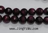 CTE971 15.5 inches 6mm faceted round dyed red tiger eye beads