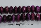 CTE981 15.5 inches 6*10mm faceted rondelle dyed red tiger eye beads