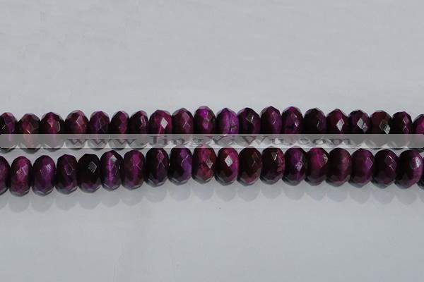 CTE984 15.5 inches 12*16mm faceted rondelle dyed red tiger eye beads