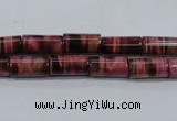 CTE988 15.5 inches 6*12mm tube dyed red tiger eye beads wholesale
