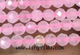 CTG1017 15.5 inches 2mm faceted round tiny rose quartz beads