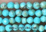 CTG1056 15.5 inches 2mm faceted round tiny turquoise beads