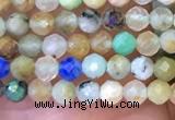 CTG1081 15.5 inches 2mm faceted round tiny chrysocolla beads
