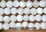 CTG1088 15.5 inches 2mm faceted round tiny mother of pearl beads