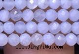 CTG1118 15.5 inches 3mm faceted round tiny blue lace agate beads