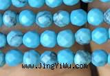 CTG1171 15.5 inches 3mm faceted round tiny turquoise beads