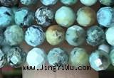 CTG1212 15.5 inches 4mm faceted round tiny African turquoise beads