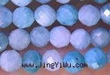 CTG1309 15.5 inches 4mm faceted round amazonite beads wholesale
