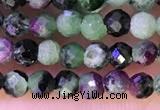 CTG1315 15.5 inches 3mm faceted round ruby zoisite beads