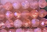 CTG1319 15.5 inches 4mm faceted round golden sunstone beads