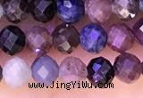 CTG1337 15.5 inches 4mm faceted round ruby & sapphire beads