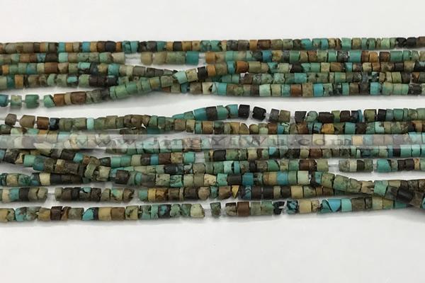 CTG1373 15.5 inches 2*2mm heishi tiny green turquoise beads