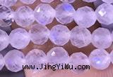 CTG1394 15.5 inches 4mm faceted round tiny white moonstone beads