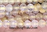 CTG1405 15.5 inches 2mm faceted round golden rutilated quartz beads