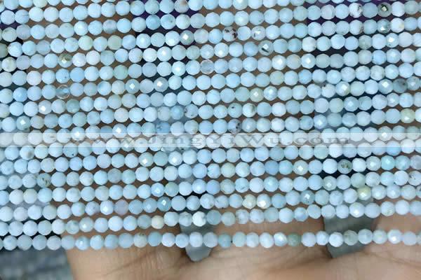 CTG1421 15.5 inches 2mm faceted round larimar beads wholesale