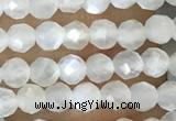 CTG1480 15.5 inches 3mm faceted round white moonstone beads