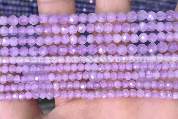 CTG1485 15.5 inches 3mm faceted round lavender amethyst beads