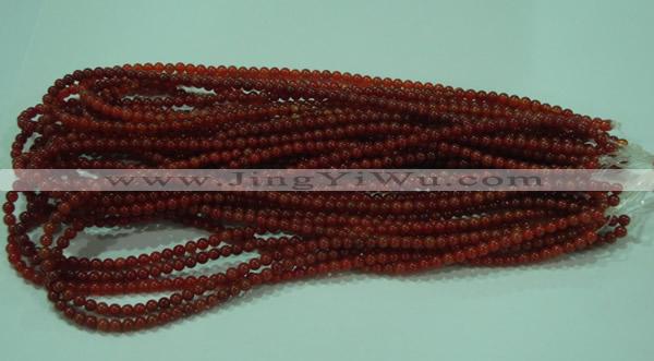 CTG15 15.5 inch 4mm round B grade tiny red agate beads wholesale