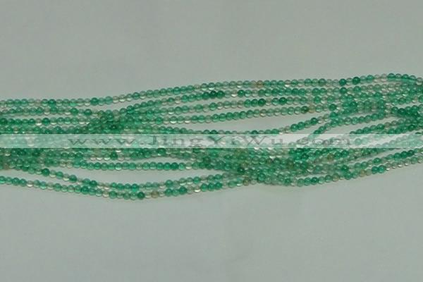 CTG152 15.5 inches 3mm round tiny green agate beads wholesale
