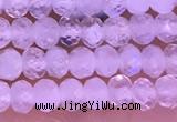 CTG1603 2.5*3.5mm faceted rondelle tiny white moonstone beads