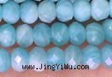CTG1611 15.5 inches 3*4mm faceted rondelle tiny amazonite beads