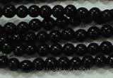 CTG17 15.5 inches 2mm round A grade tiny black agate beads