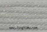 CTG202 15.5 inches 3mm faceted round tiny white crystal beads