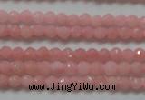 CTG203 15.5 inches 3mm faceted round tiny Chinese pink opal beads