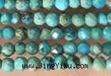 CTG2129 15 inches 2mm,3mm faceted round synthetic turquoise beads