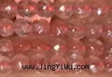 CTG2204 15 inches 2mm,3mm faceted round cherry quartz beads
