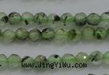 CTG224 15.5 inches 3mm faceted round tiny green rutilated quartz beads