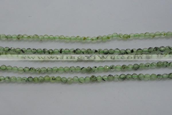 CTG224 15.5 inches 3mm faceted round tiny green rutilated quartz beads
