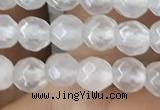 CTG2515 15.5 inches 4mm faceted round white jade beads wholesale