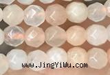 CTG2518 15.5 inches 4mm faceted round pink aventurine beads