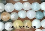 CTG3571 15.5 inches 4mm faceted round amazonite beads wholesale