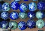 CTG3576 15.5 inches 4mm faceted round chrysocolla beads