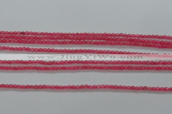 CTG402 15.5 inches 2mm faceted round tiny dyed candy jade beads