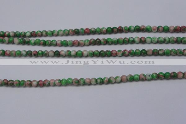 CTG451 15.5 inches 3mm round tiny dyed rain flower stone beads