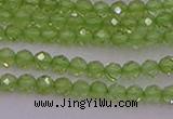 CTG500 15.5 inches 2mm faceted round tiny peridot gemstone beads