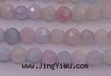 CTG505 15.5 inches 4mm faceted round tiny morganite beads