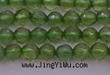 CTG512 15.5 inches 4mm faceted round tiny green apatite beads