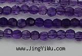 CTG553 15.5 inches 4mm faceted round tiny amethyst beads