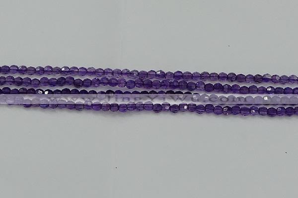 CTG553 15.5 inches 4mm faceted round tiny amethyst beads